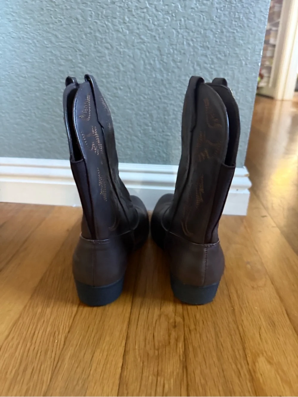 DREAM PAIRS Girls Brown Cowboy Western Boots Size 2
